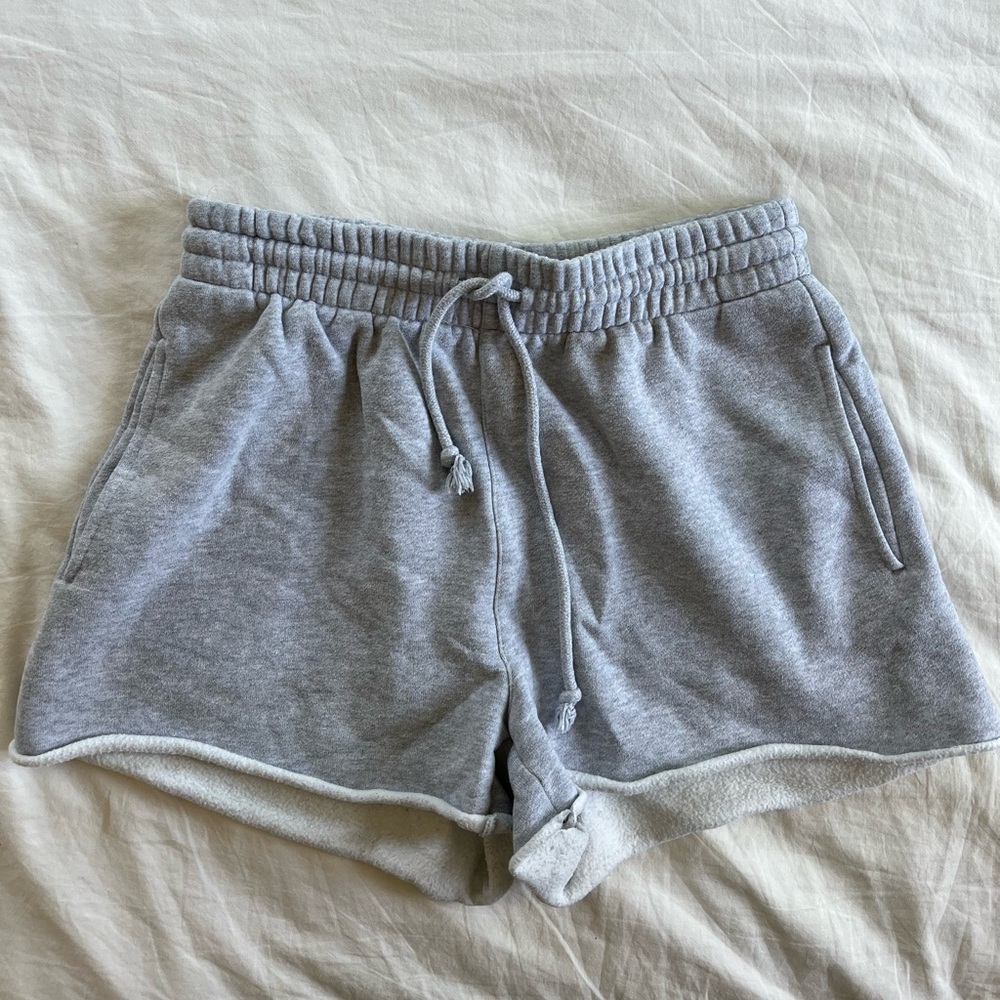 ARITZIA TNA Cozy Fleece Boyfriend Shorts Gray